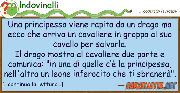 Indovinelli principessa viene rapita drago