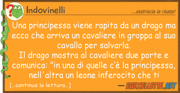 Indovinelli principessa viene rapita drago