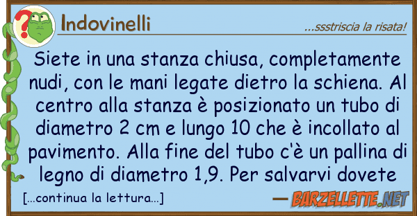 Indovinelli siete stanza chiusa, completament