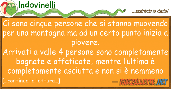 Indovinelli sono cinque persone stanno muo