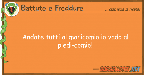 Battute e Freddure andate manicomio vado pie