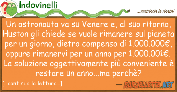Indovinelli astronauta va venere e, rit