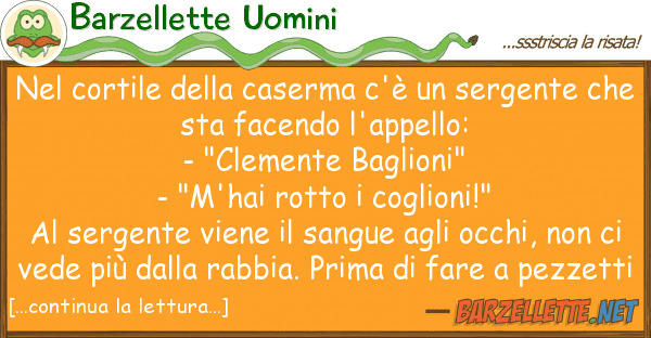 Barzellette Uomini cortile caserma c'è sergen