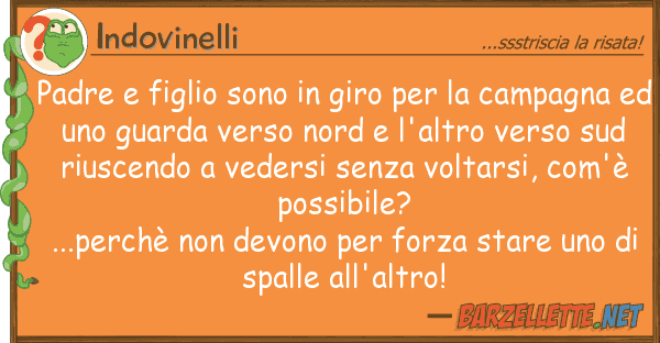 Indovinelli padre figlio sono giro campa