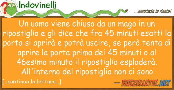 Indovinelli uomo viene chiuso mago ri