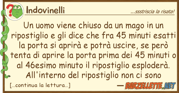 Indovinelli uomo viene chiuso mago ri