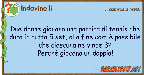 Indovinelli due donne giocano partita tennis
