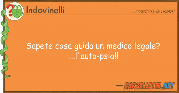 Indovinelli sapete cosa guida medico legale?...l'