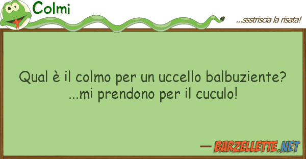 Colmi qual è colmo uccello balbuzie