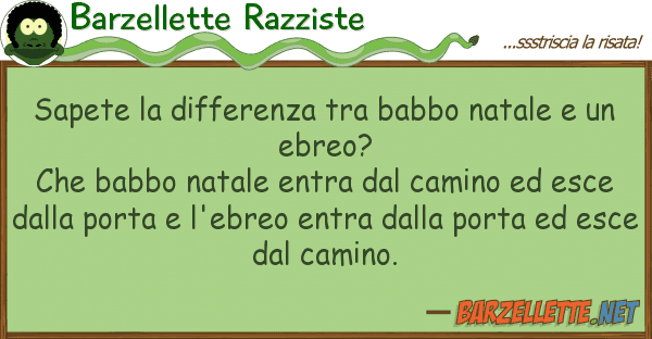 Barzellette Razziste sapete differenza babbo natale