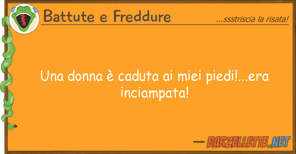 Battute e Freddure donna è caduta piedi!...era