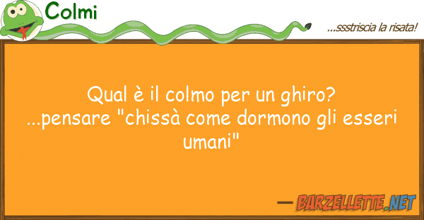 Colmi qual è colmo ghiro?...pensare