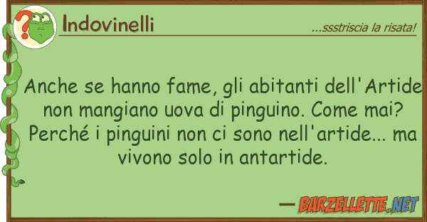 Indovinelli hanno fame, abitanti dell'a