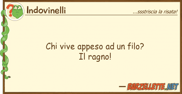 Indovinelli vive appeso filo? ragno!