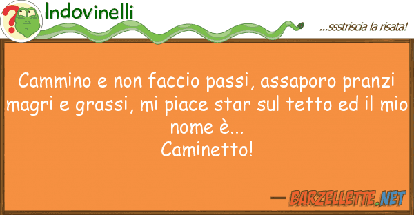 Indovinelli cammino faccio passi, assaporo pra