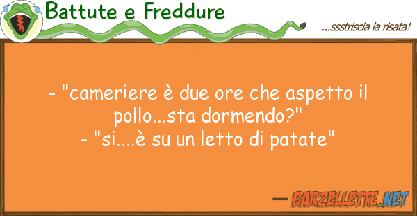 Battute e Freddure - "cameriere è due ore aspetto p