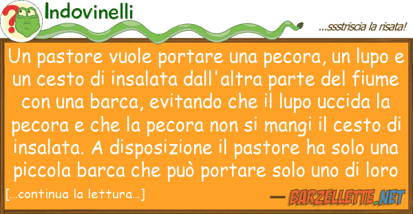 Indovinelli pastore vuole portare pecora,