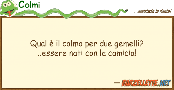Colmi qual è colmo due gemelli?..esser