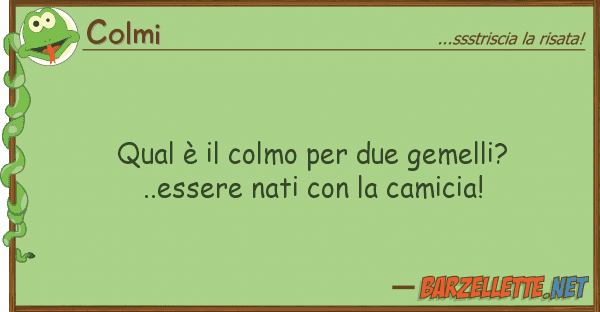 Colmi qual è colmo due gemelli?..esser