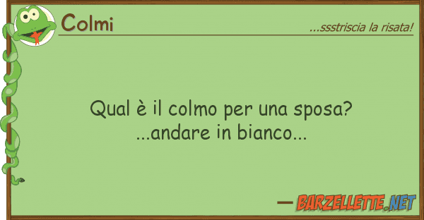 Colmi qual è colmo sposa?...andare