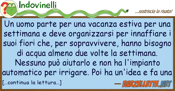 Indovinelli uomo parte vacanza estiva