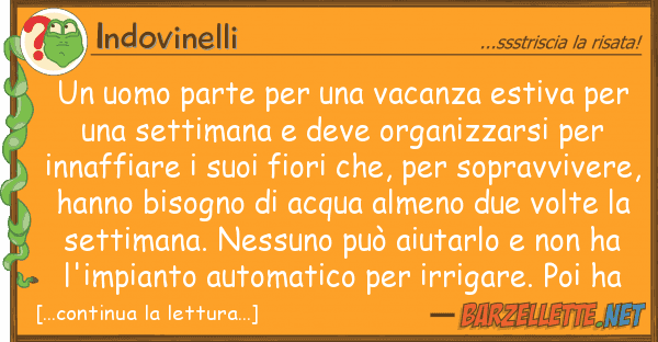 Indovinelli uomo parte vacanza estiva