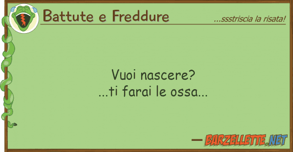 Battute e Freddure vuoi nascere?...ti farai ossa...