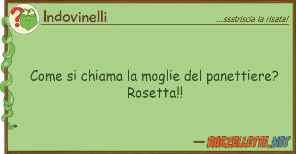 Indovinelli chiama moglie panettiere