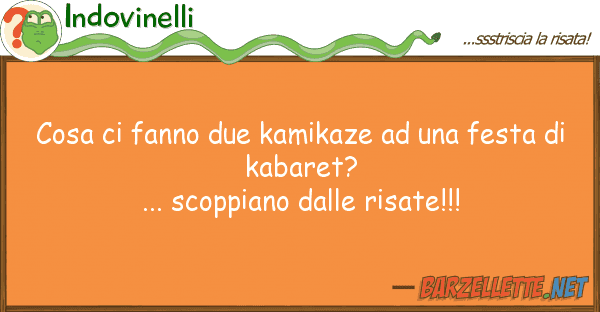 Indovinelli cosa fanno due kamikaze festa