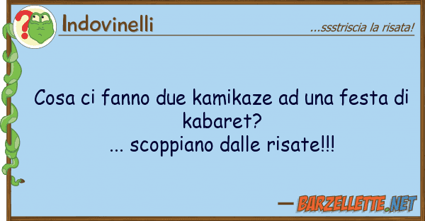 Indovinelli cosa fanno due kamikaze festa