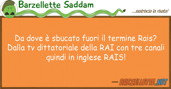 Barzellette Saddam è sbucato fuori termine rais