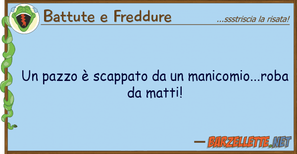 Battute e Freddure pazzo è scappato manicomio...r