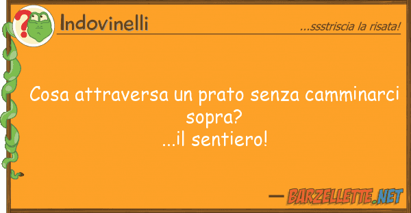 Indovinelli cosa attraversa prato senza camminarc