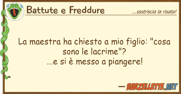Battute e Freddure maestra ha chiesto figlio: "cos