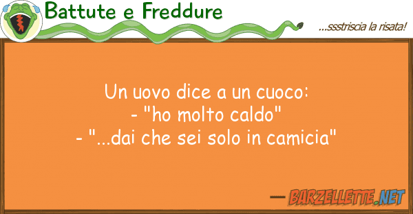 Battute e Freddure uovo dice cuoco: - "ho molto ca