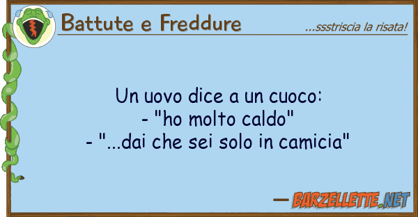 Battute e Freddure uovo dice cuoco: - "ho molto ca