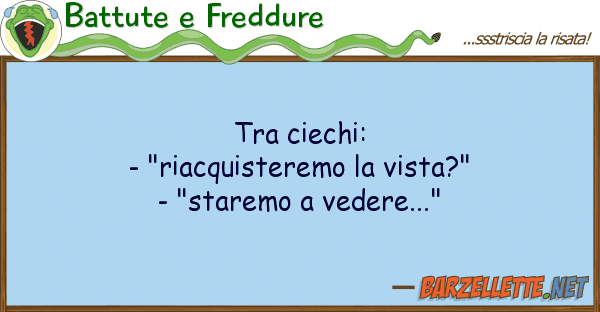Battute e Freddure ciechi: - "riacquisteremo vista?