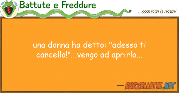 Battute e Freddure donna ha detto: "adesso cancello!