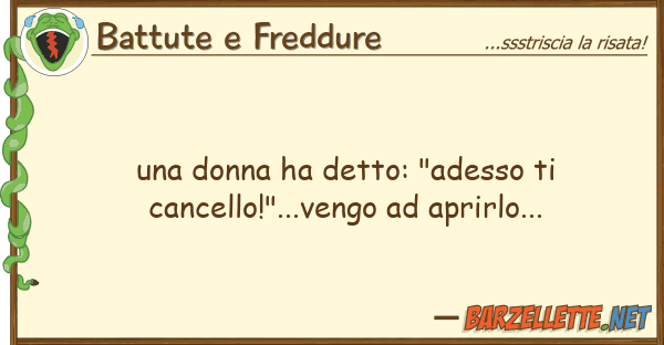Battute e Freddure donna ha detto: "adesso cancello!