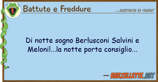Battute e Freddure notte sogno berlusconi salvini melo
