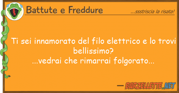 Battute e Freddure sei innamorato filo elettrico