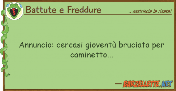 Battute e Freddure annuncio: cercasi gioventù bruciata