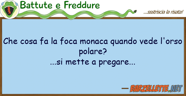 Battute e Freddure cosa fa foca monaca quando vede