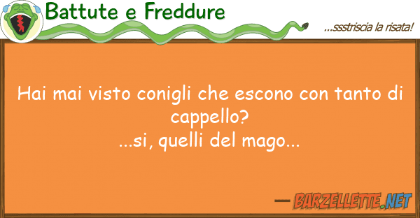 Battute e Freddure hai mai visto conigli escono tan