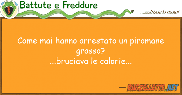 Battute e Freddure mai hanno arrestato piromane gra