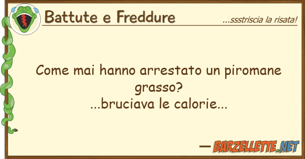 Battute e Freddure mai hanno arrestato piromane gra