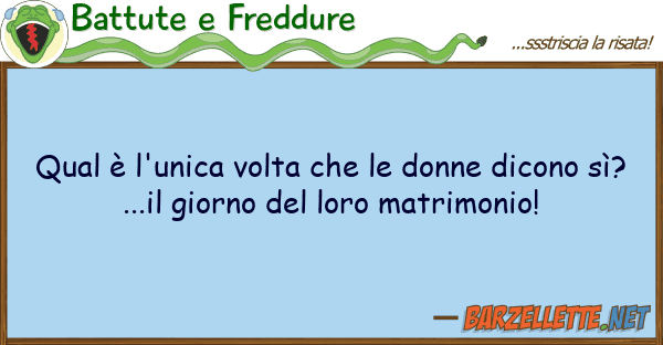 Battute e Freddure qual è l'unica volta donne dicon