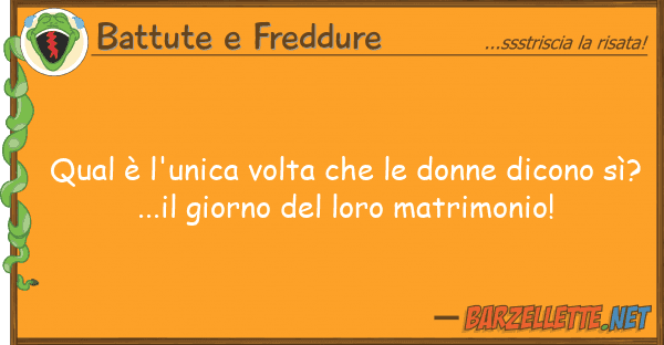 Battute e Freddure qual è l'unica volta donne dicon