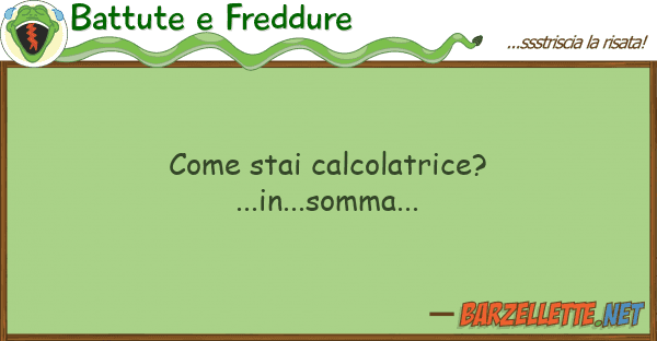 Battute e Freddure stai calcolatrice?...in...somma...