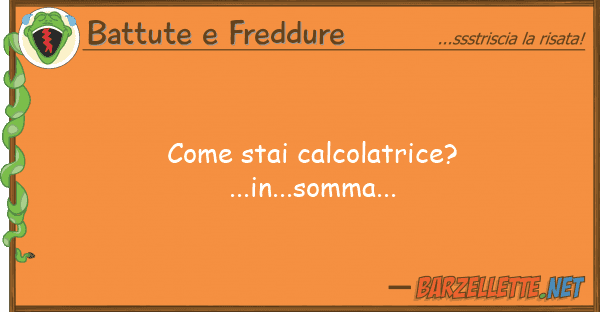 Battute e Freddure stai calcolatrice?...in...somma...